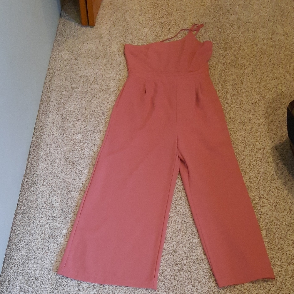 Elegant One-Shoulder Pink Jumpsuit